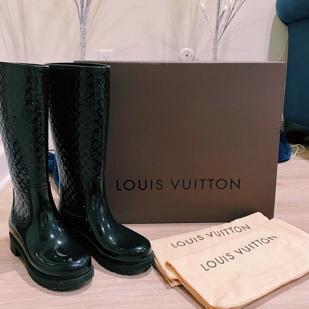 Louis Vuitton Embossed Monogram Splash Rain Boots